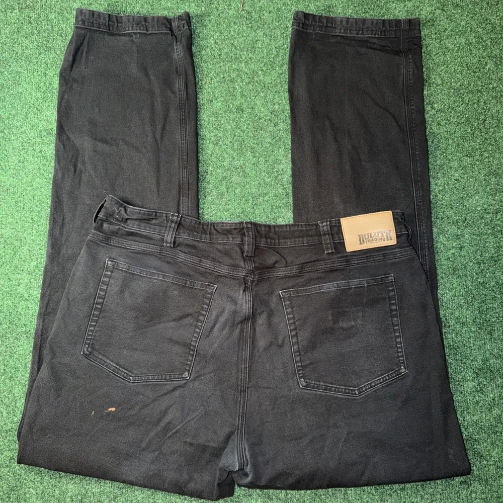 Duluth Trading Flex Fire Hose Pants Men 40x36 Black Workwear Stretch Relaxed Fit